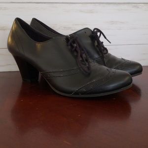 Comfort Plus Black Oxford Style Booties 7.5